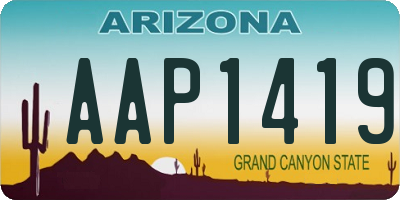 AZ license plate AAP1419