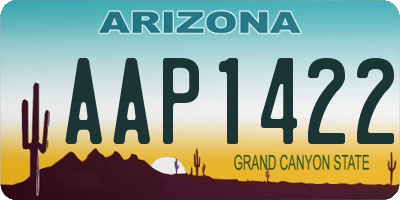 AZ license plate AAP1422