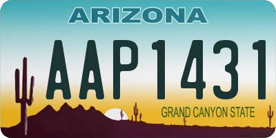 AZ license plate AAP1431