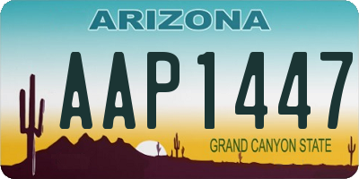 AZ license plate AAP1447