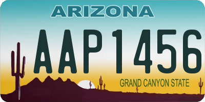 AZ license plate AAP1456