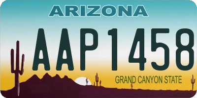 AZ license plate AAP1458