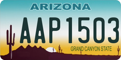 AZ license plate AAP1503