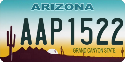 AZ license plate AAP1522