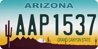 AZ license plate AAP1537
