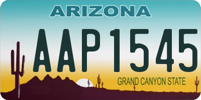 AZ license plate AAP1545