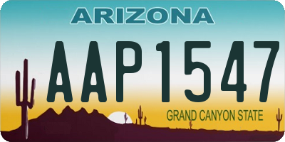 AZ license plate AAP1547