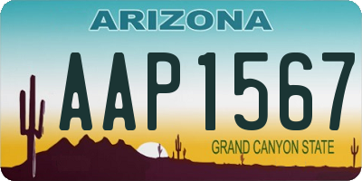 AZ license plate AAP1567
