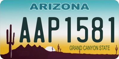AZ license plate AAP1581