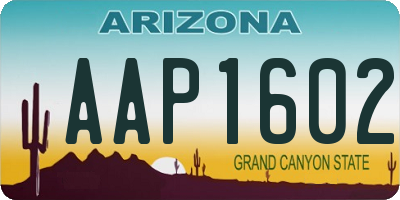 AZ license plate AAP1602