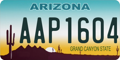 AZ license plate AAP1604
