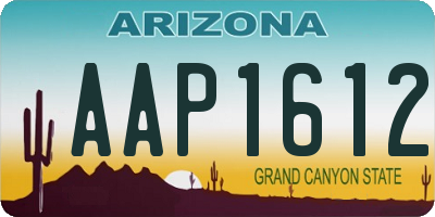 AZ license plate AAP1612