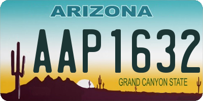 AZ license plate AAP1632