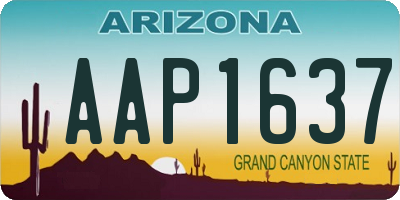 AZ license plate AAP1637