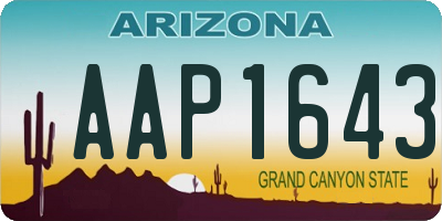 AZ license plate AAP1643