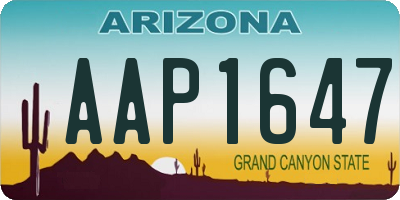 AZ license plate AAP1647
