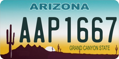 AZ license plate AAP1667