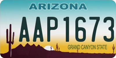 AZ license plate AAP1673