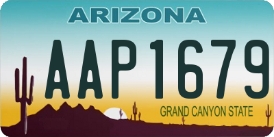 AZ license plate AAP1679