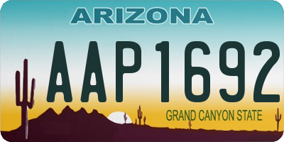AZ license plate AAP1692