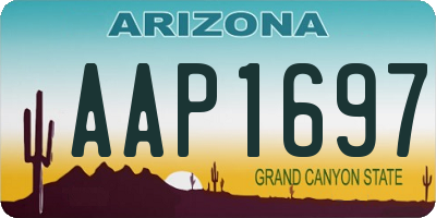 AZ license plate AAP1697