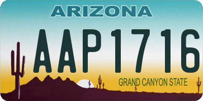 AZ license plate AAP1716