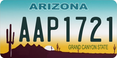 AZ license plate AAP1721