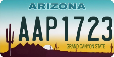 AZ license plate AAP1723