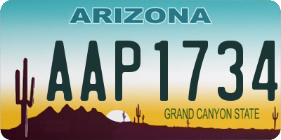 AZ license plate AAP1734