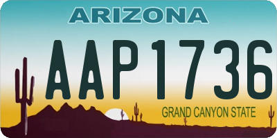 AZ license plate AAP1736
