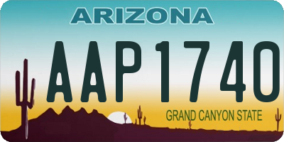 AZ license plate AAP1740