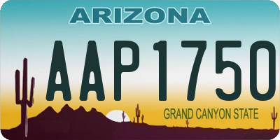 AZ license plate AAP1750