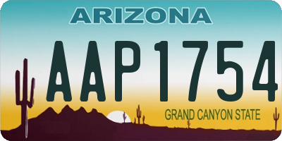 AZ license plate AAP1754