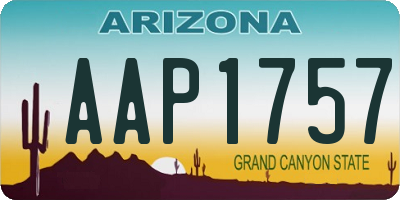 AZ license plate AAP1757