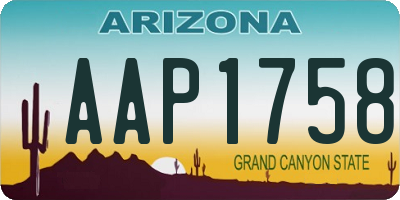 AZ license plate AAP1758