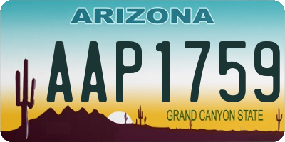 AZ license plate AAP1759