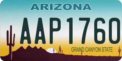 AZ license plate AAP1760