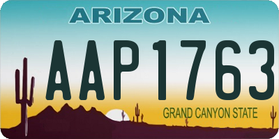 AZ license plate AAP1763