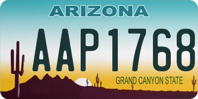 AZ license plate AAP1768