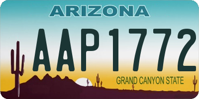 AZ license plate AAP1772