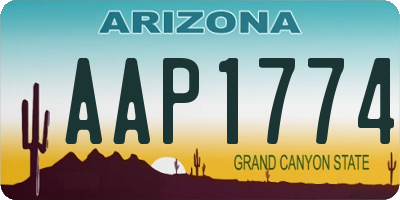 AZ license plate AAP1774
