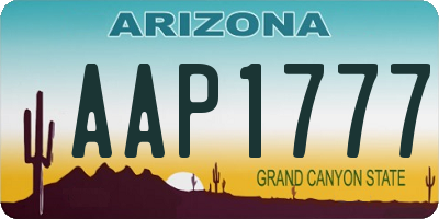 AZ license plate AAP1777