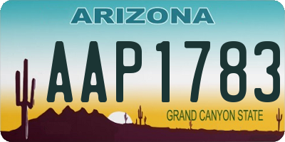 AZ license plate AAP1783