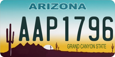 AZ license plate AAP1796