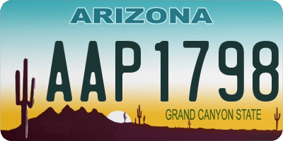 AZ license plate AAP1798
