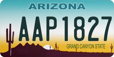 AZ license plate AAP1827