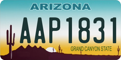 AZ license plate AAP1831