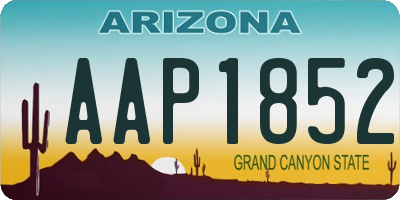 AZ license plate AAP1852