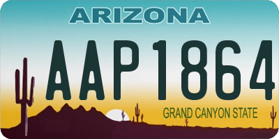 AZ license plate AAP1864