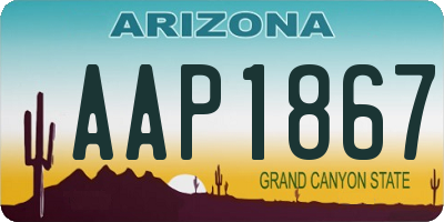 AZ license plate AAP1867
